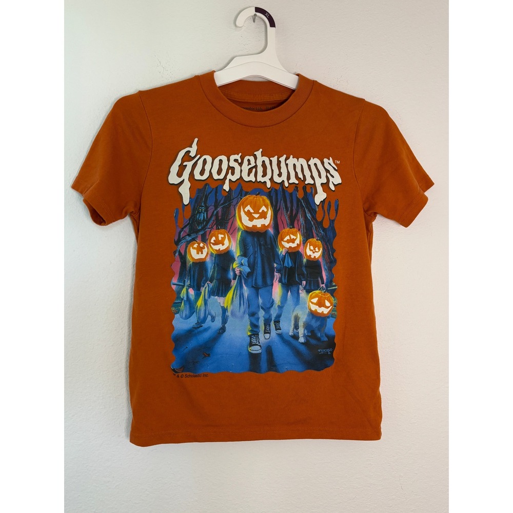 Abercrombie Kids Goosebumps Graphic T-Shirt Orange Halloween Boys Size 11/12